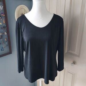 Eileen Fisher Black Silk Jersey T-shirt